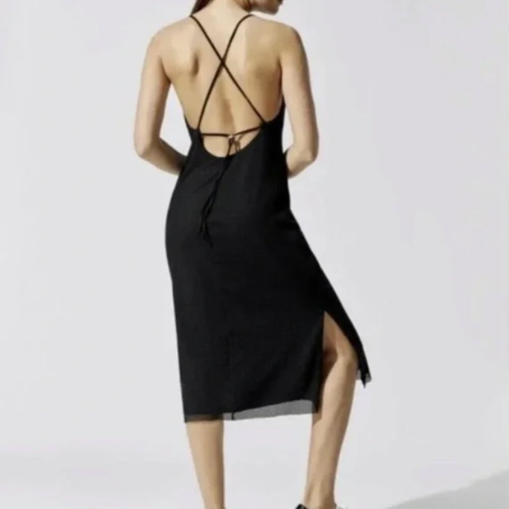 Carbon38 Black Mesh Overlay Dress